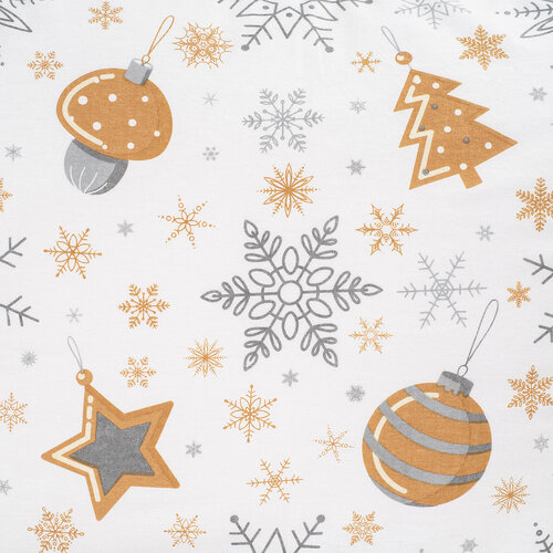 4Home Golden Xmas Night flanel ágyneműhuzat, 160 x 200 cm, 70 x 80 cm