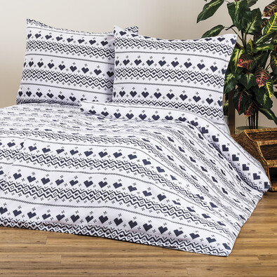 4Home Pościel flanelowa Nordic Love, 140 x 200 cm, 70 x 90 cm