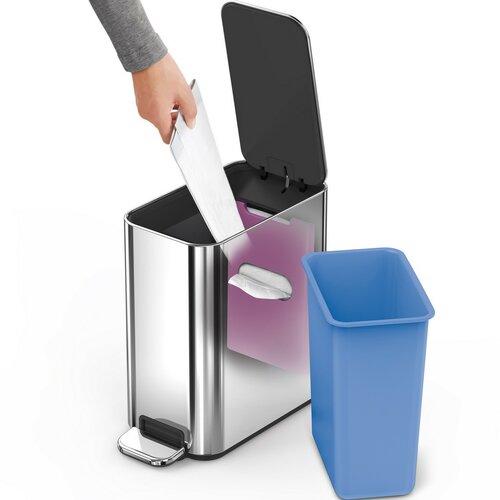 Simplehuman Вузький сміттєвий кошик з педаллю 5 л,нержавіюча сталь, блискуча