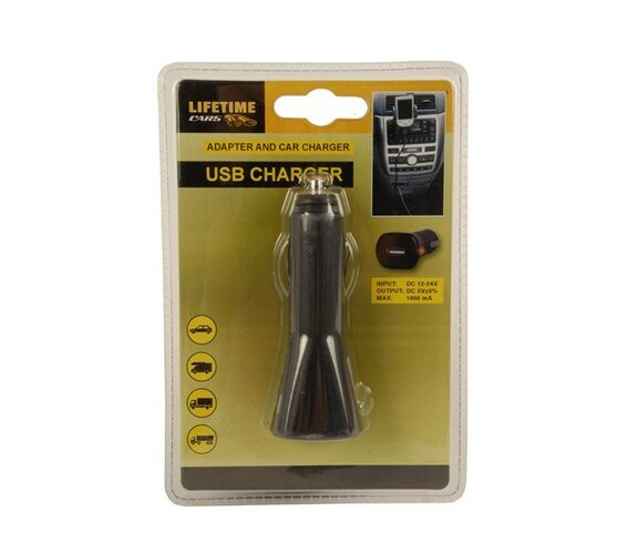 USB nabíjačka do auta čierna
