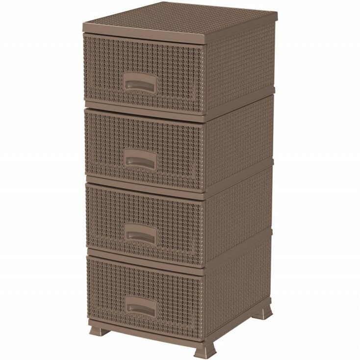 Aldotrade Komoda so 4 zásuvkami RETRO NEW, hnedá