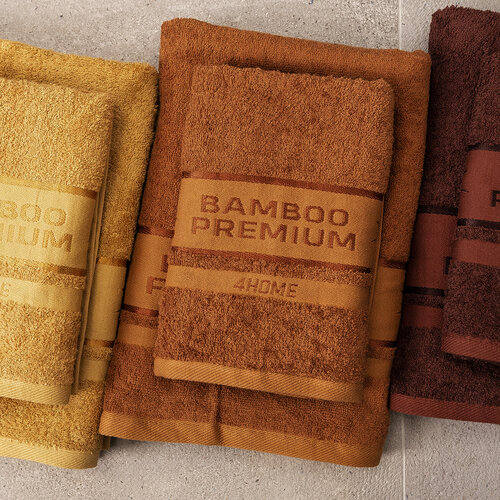 4Home Handtuch Bamboo Premium Braun, 30 x 50 cm, Set 2 St.