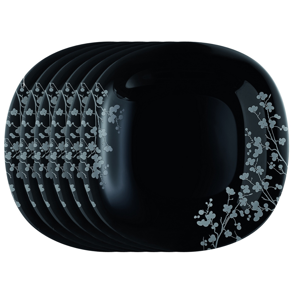 Luminarc Sada plytkých tanierov Ombrelle 27 cm, 6 ks, čierna