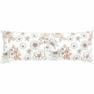 Față de pernă Bellatex pentru perna de relaxare Flori somon , 50 x 145 cm