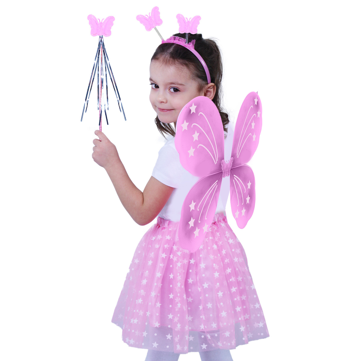 Levně Rappa Dětský kostým tutu sukně růžový motýl s křídly