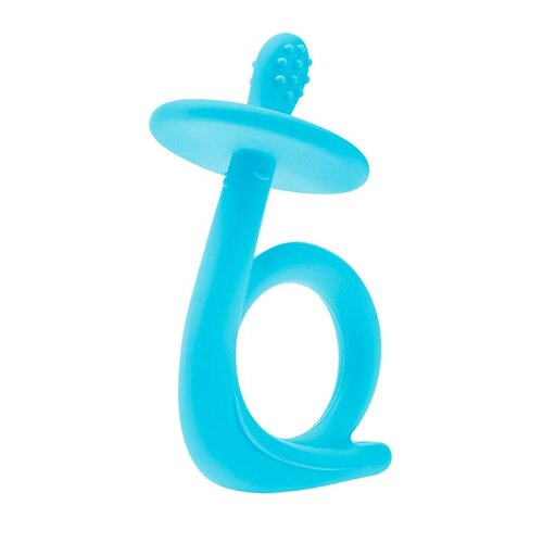Akuku Detské silikónové hryzátko Slimáčik modrá,  9,5 x 7 x 5 cm