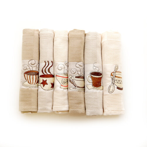 Kuchenne ściereczki Coffee, 50 x 70 cm, zestaw 6 sztuk
