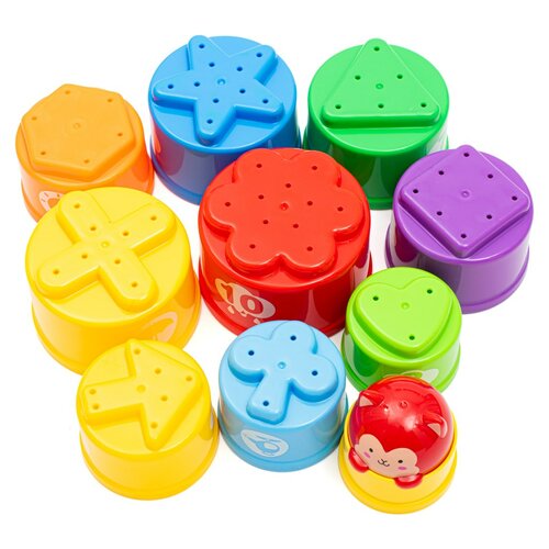 Baby Mix Vzdelávacie poháriky s melódiou, 10 ks