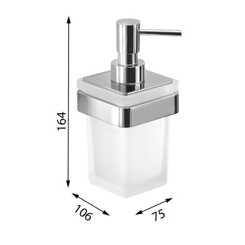 Dozator de săpun GEDY A88113 Samoa 170 ml , sticlăde lapte / crom