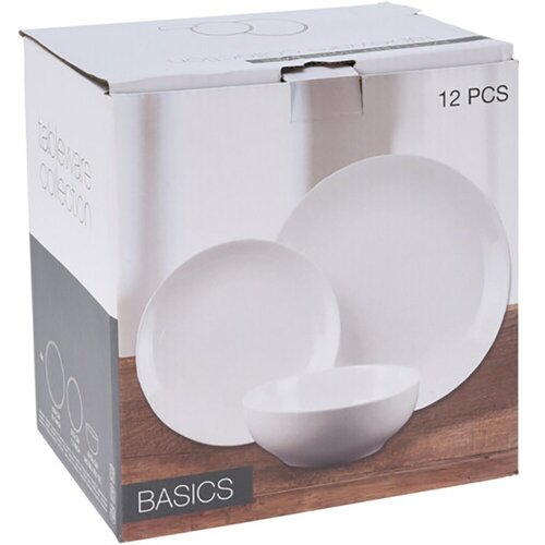 12-teiliges Esszimmer-Set Basics White