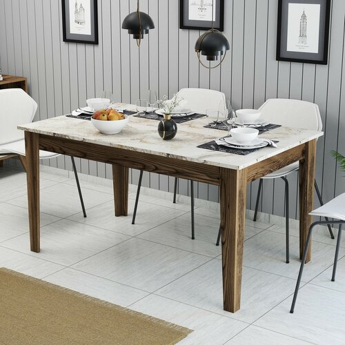 Jedálenský stôl Milan Walnut and White