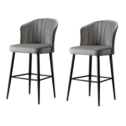 Sada barových židlí Rubi Grey and Black, 2 ks