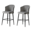 Set de scaune de bar Rubi Grey and Black, 2 buc.