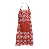 Кухонний фартух Сніжинки червоний, 70 x 90 см