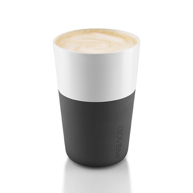 Hrnek na café latte 360 ml černý, sada 2 ks
