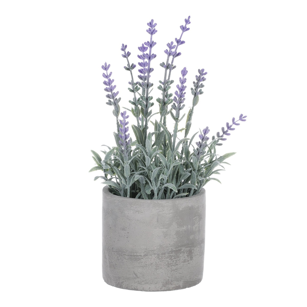 Lavanda artificială în ghiveci, gri, 10 x 10 x 21cm