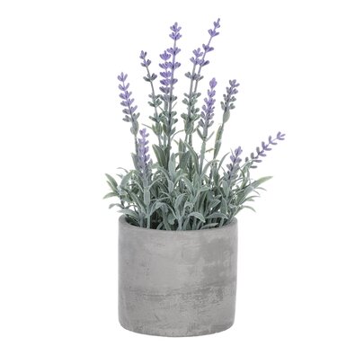 Lavanda artificială în ghiveci, gri, 10 x 10 x 21cm