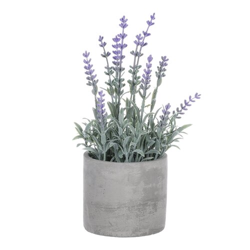 Künstlicher Lavendel im Blumentopf, grau, 10 x 10 x 21 cm