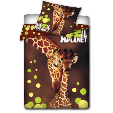 Bavlněné povlečení Animal Planet - Žirafy, 140 x 200 cm, 70 x 80 cm