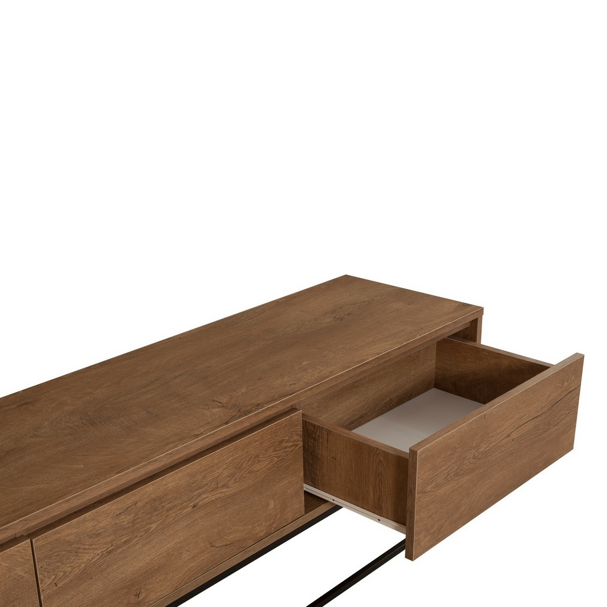 Televízny stolík Milo Walnut and Black II, L