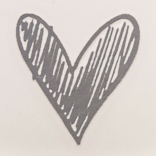 6 darabos kerámia bögrés szett Szív II, 90 ml,szürke