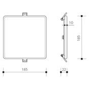 Panlux Prisadené LED svietidlo Downlight Square, 18,5 x 18,5 cm, 18 W, IP66