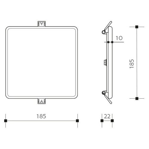 Panlux Přisazené LED svítidlo Downlight Square, 18,5 x 18,5 cm, 18 W, IP66