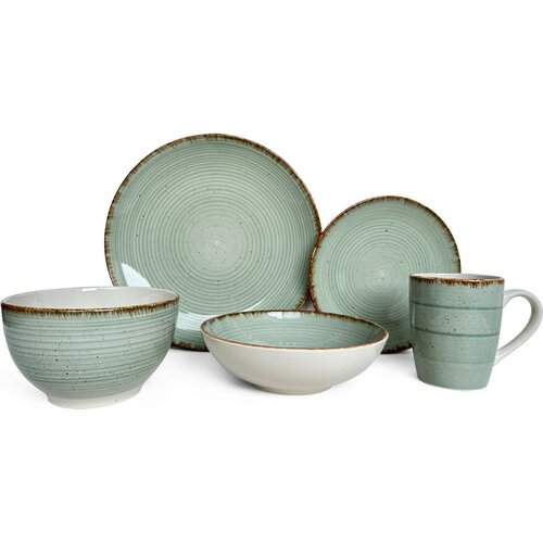 Banquet Set de tacâmuri Spiral Green, 30 bucăți