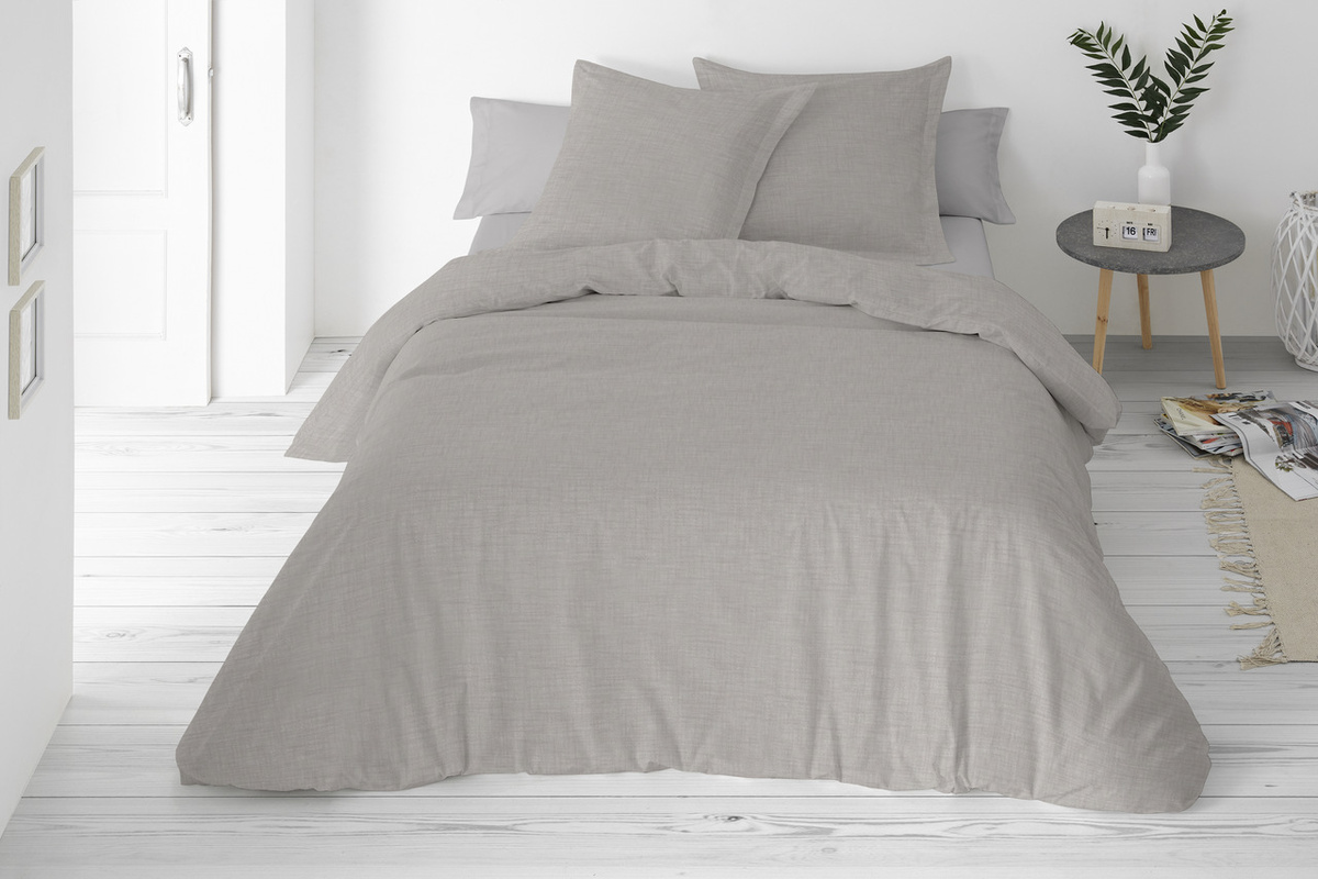Obliečky zo zmesi bavlny a ľanu sivá, 220 x 200 cm, 2 ks 70 x 80 cm