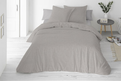 Постільна білизна з суміші бавовни та льону сірий, 220 x 200 см, 2 шт. 70 x 80 см