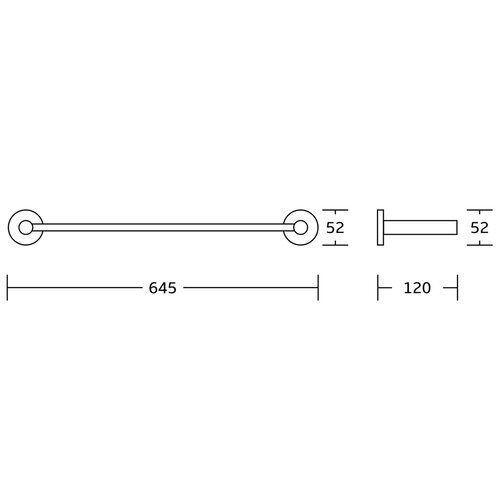 AQUALINE SB211 Samba dvojitý držák ručníkov, 60cm, črna