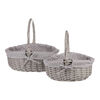 Zestaw koszyków wiklinowych z tkaniną Szara kropka, 2 szt., 2 rozmiary, 31 x 28 x 26 cm