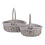 Weidenkorb-Set mit Stoff Grauer Punkt, 2 Stück, 2 Größen, 31 x 28 x 26 cm