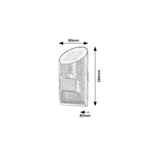 Rabalux 77013 solarny kinkiet zewnętrzny Sepik, z czujnikiem