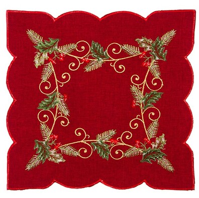 Vianočný obrus Cezmína červená, 35 x 35 cm