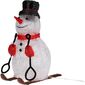 Decorațiune de Crăciun cu LED Om de zăpadă pe schiuri 30 LED , roșu, 31 cm