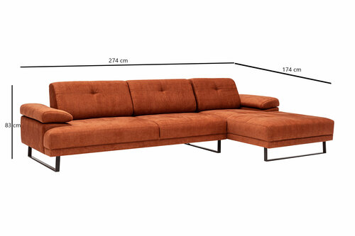 Rohová pohovka Mustang Small Right Orange