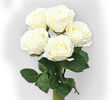 Umelá kvetina ruže biela sada 5 ks