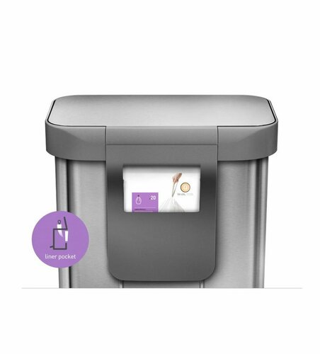 Simplehuman Pojemnik na pedały 55 l, srebrny