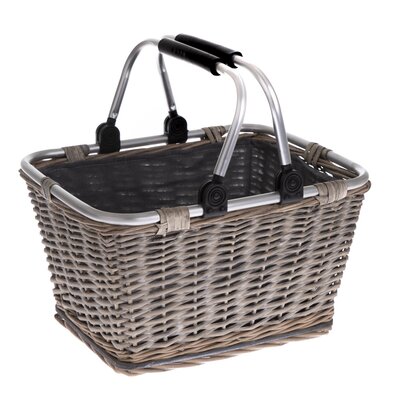 Pletena košara z kovinskimi ročaji Arlon, 39 x 30x 24 cm