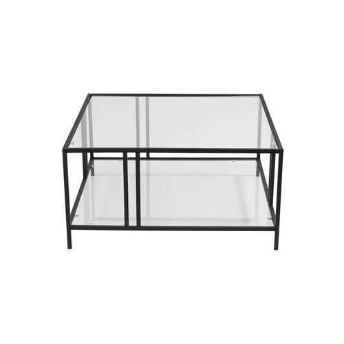 Uranus Black dohányzóasztal átlátszó üveggel