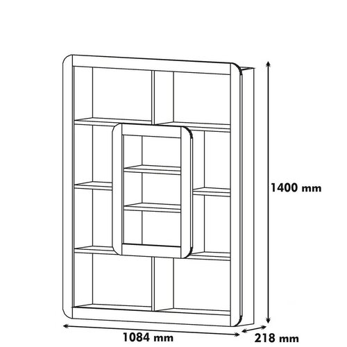 Bibliotecă Orkide White and Walnut