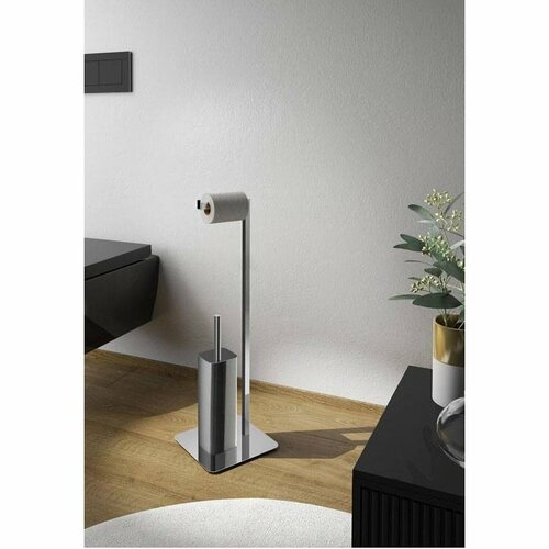 GEDY 133213 Felix állvány WC-papír tartóval ésWC-kefe tartóval, szögletes, króm