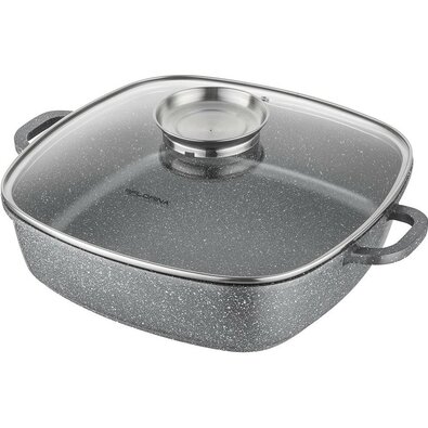 Florina Aluminium-Bräter mit Aromadeckel Lava 3,5 l, 28 × 28 × 7,5 cm