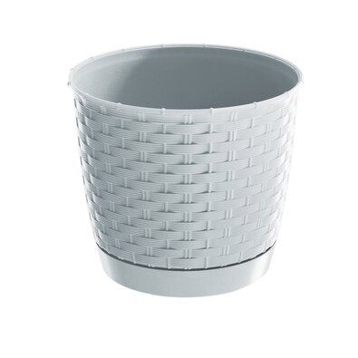 Kunststoff-Pflanzübertopf Ratolla Round Weiß, D. 19 cm