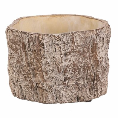 Osłonka na kwiaty imitująca korę drzewa, 16 x 16 x 10 cm, beton