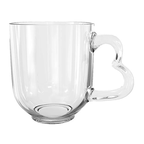 Altom Set of glass mugs Heart, 310 ml, 6 pcs