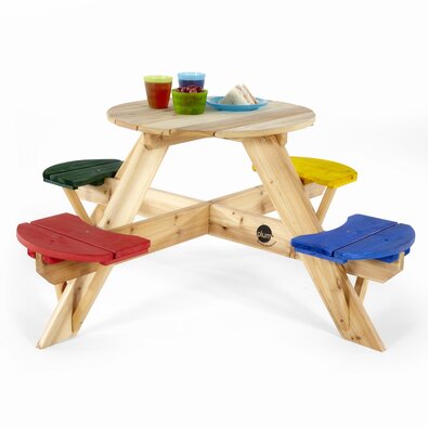 Plum Dřevěný piknikový stůl se stoličkami, 120 x 120 x 50 cm