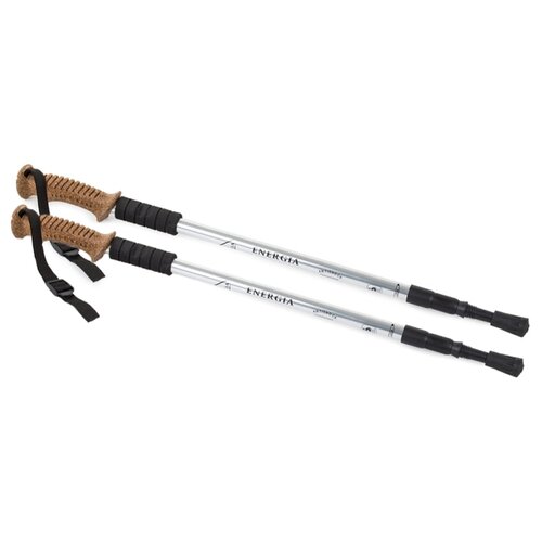 Nordic walking hole with cork handle, silver