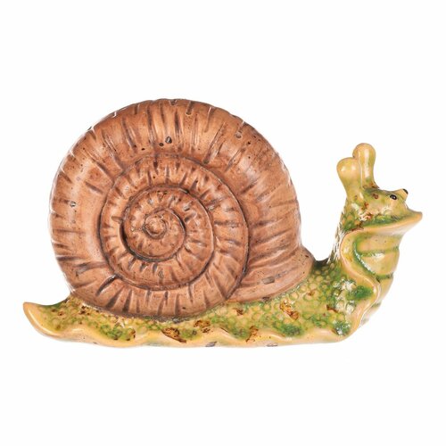 Zahradní dekorace Šnek světle hnědá, 16 x 7 x 10 cm, keramika